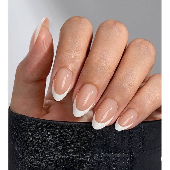 Other - BTArtbox  White French Almond Press-On Nails almond shape soft